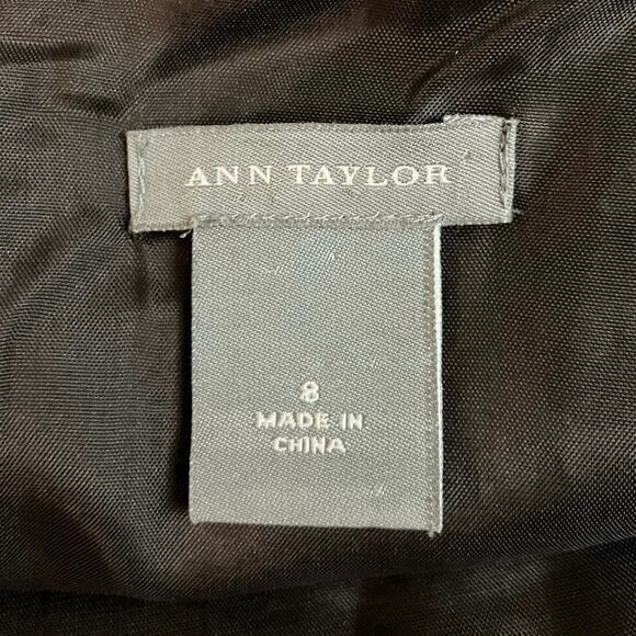 Ann Taylor Women's Brown Herringbone Cap Sleeve Wool Blend Lined Dress SZ 8 - Picture 9 of 12